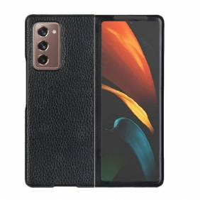 Hoesje voor Samsung Galaxy Z Fold 2 Echt Getextureerd Litchi-leer