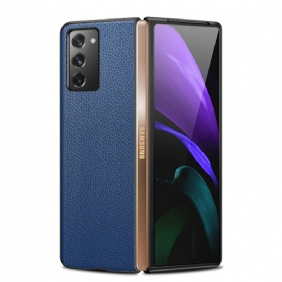 Hoesje voor Samsung Galaxy Z Fold 2 Echt Litchi-leer