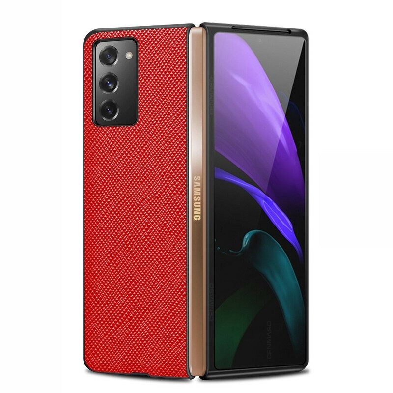 Hoesje voor Samsung Galaxy Z Fold 2 Getextureerd Echt Leer