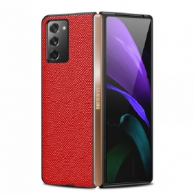 Hoesje voor Samsung Galaxy Z Fold 2 Getextureerd Echt Leer