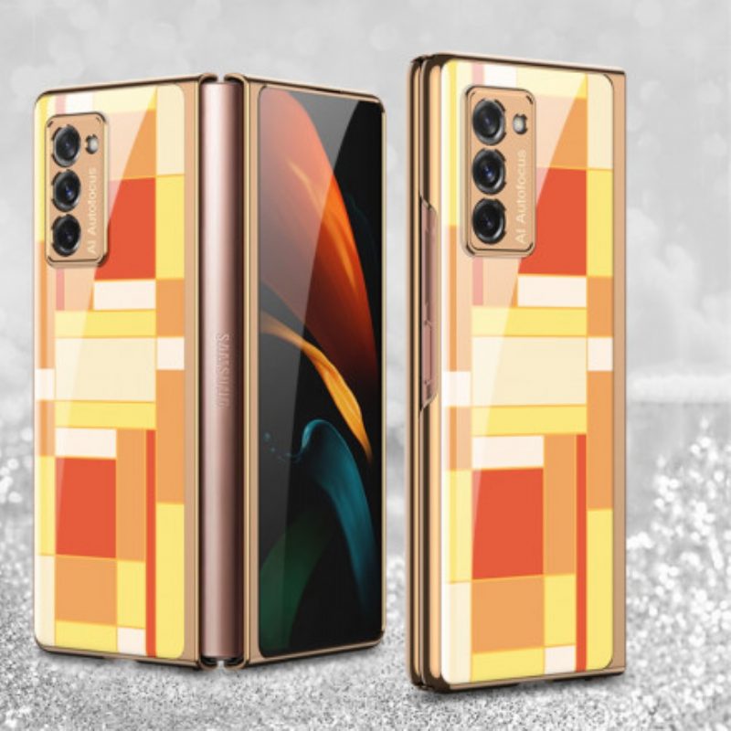 Hoesje voor Samsung Galaxy Z Fold 2 Gkk Gekleurd Design Gehard Glas