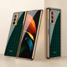 Hoesje voor Samsung Galaxy Z Fold 2 Gkk Geweven Design Gehard Glas