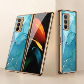 Hoesje voor Samsung Galaxy Z Fold 2 Gkk Marmer Gehard Glas