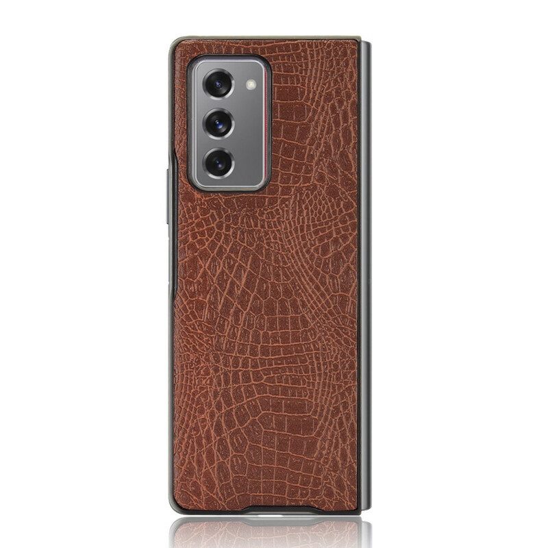 Hoesje voor Samsung Galaxy Z Fold 2 Krokodillenhuidstijl