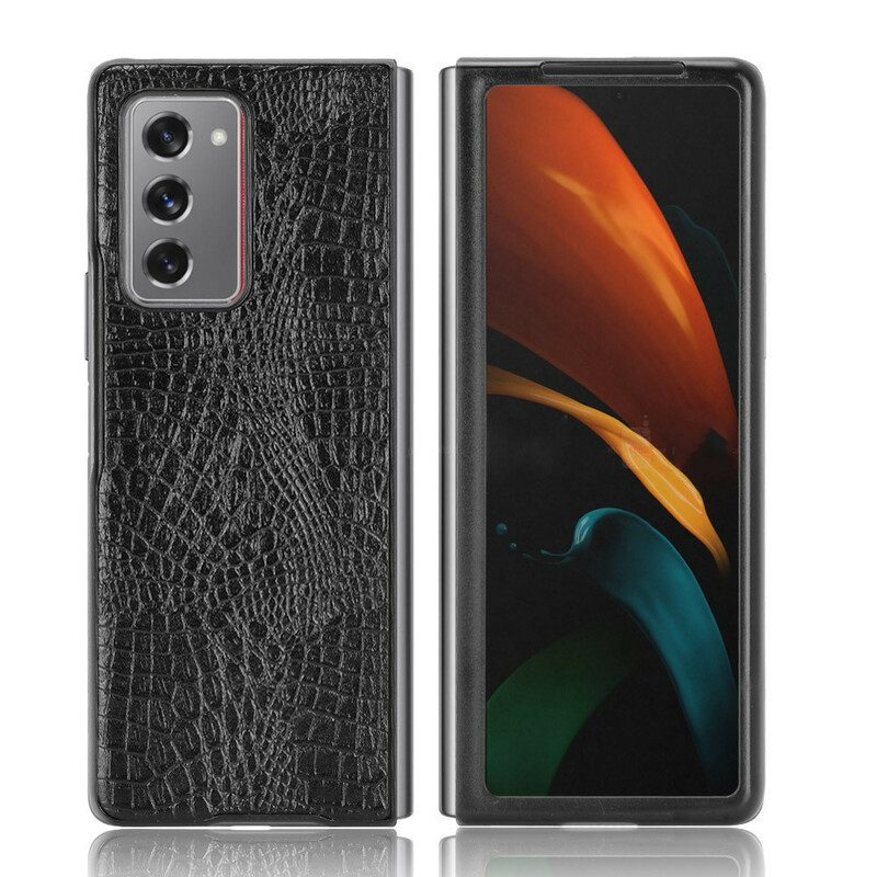 Hoesje voor Samsung Galaxy Z Fold 2 Krokodillenhuidstijl