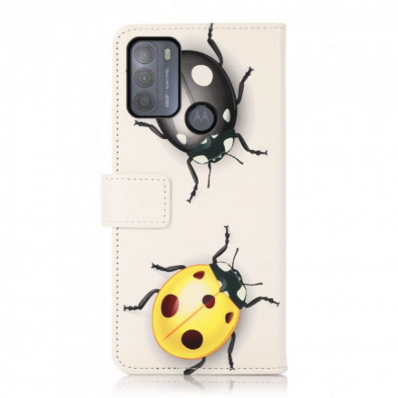 Flip Case voor Moto G50 Lieveheersbeestjes