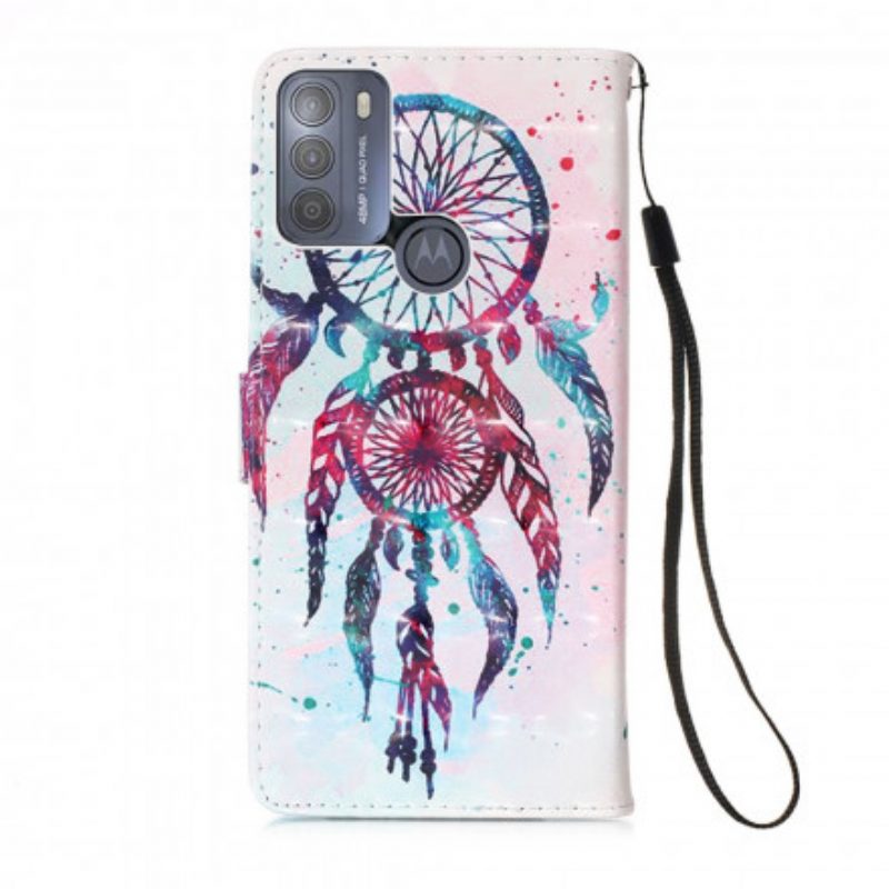 Leren Hoesje voor Moto G50 Aquarel Dromenvanger