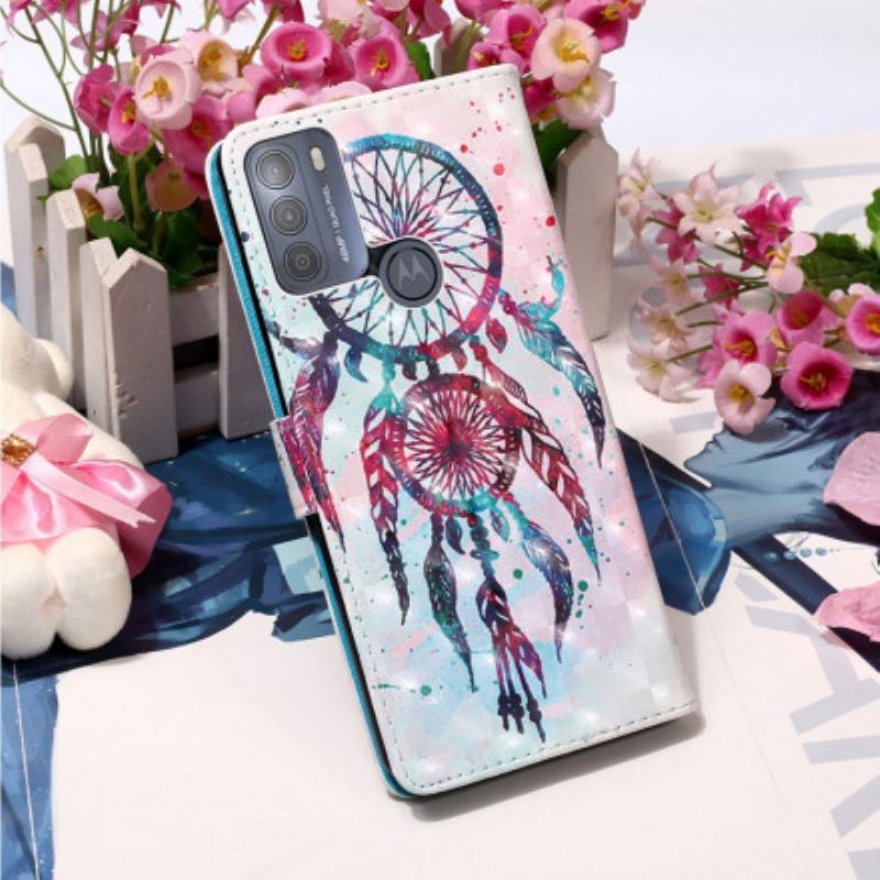 Leren Hoesje voor Moto G50 Aquarel Dromenvanger