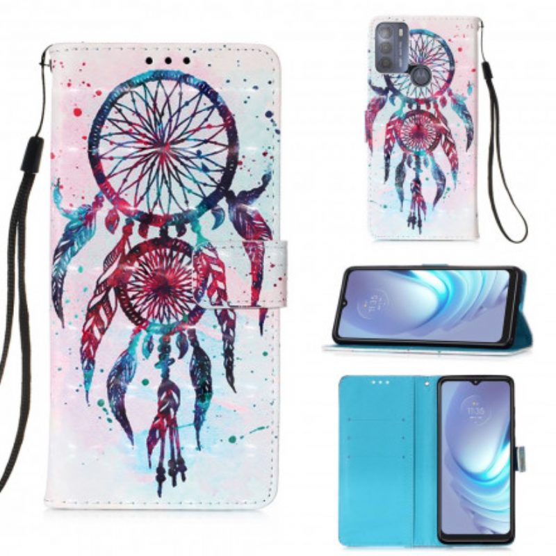 Leren Hoesje voor Moto G50 Aquarel Dromenvanger