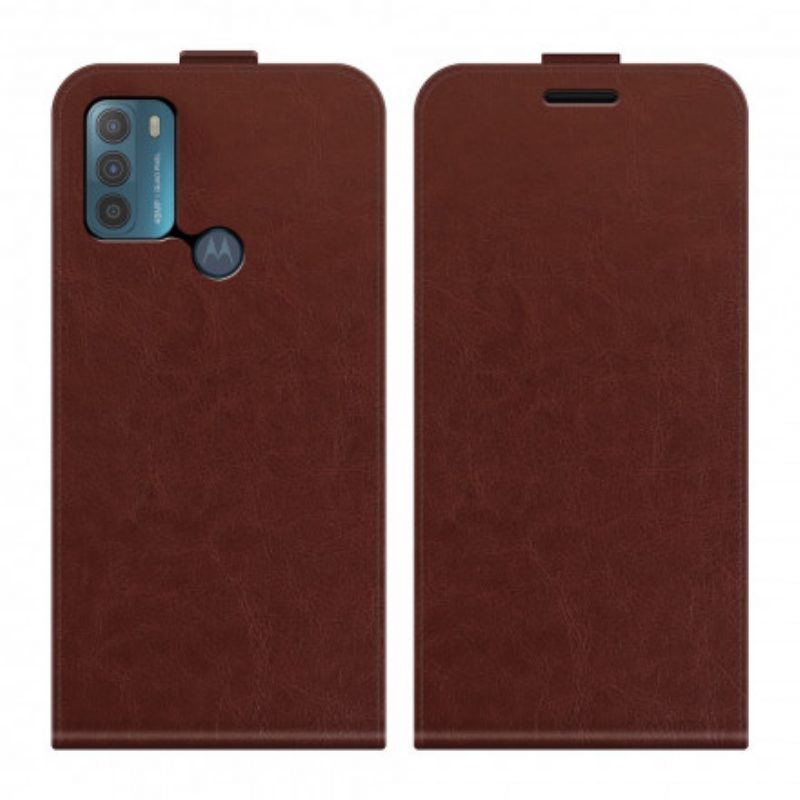 Leren Hoesje voor Moto G50 Folio-hoesje Verticale Flap Leer Effect