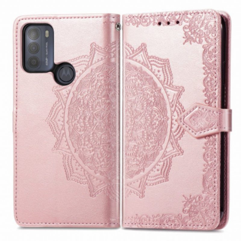 Leren Hoesje voor Moto G50 Mandala Middeleeuwen