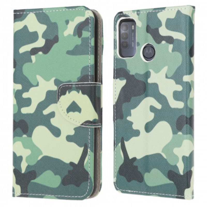 Leren Hoesje voor Moto G50 Militaire Camouflage