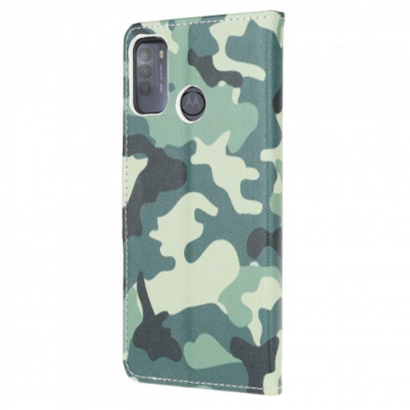 Leren Hoesje voor Moto G50 Militaire Camouflage