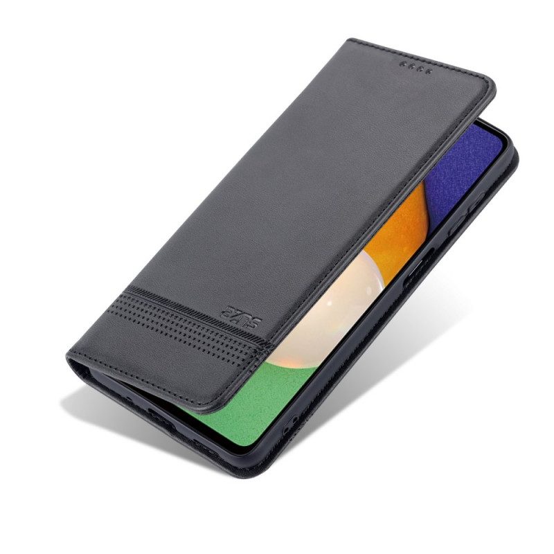 Bescherming Hoesje voor Samsung Galaxy M52 5G Folio-hoesje Azns Ledereffect