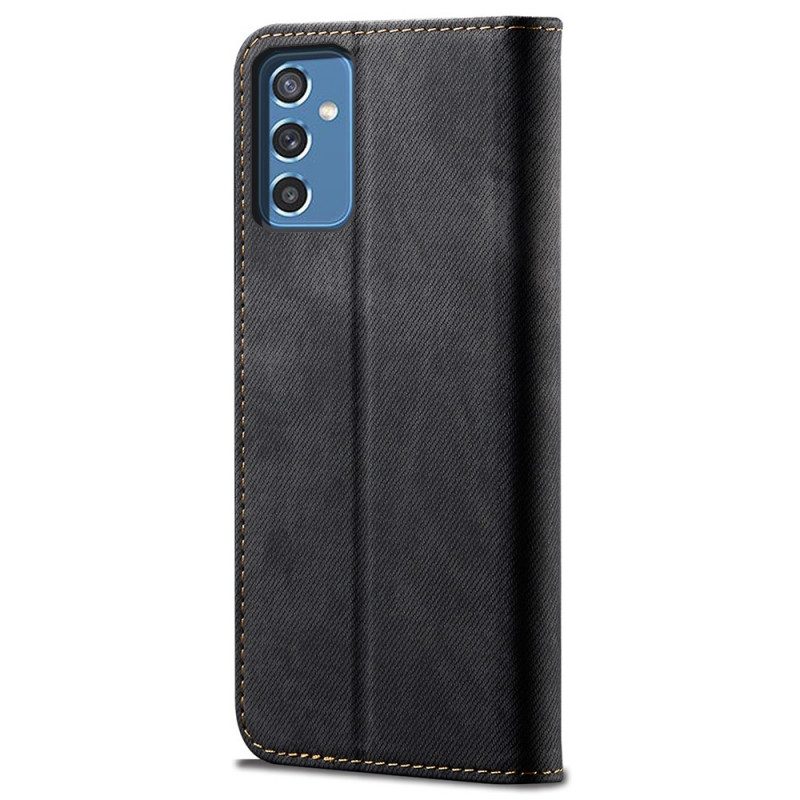 Bescherming Hoesje voor Samsung Galaxy M52 5G Folio-hoesje Spijkerstof