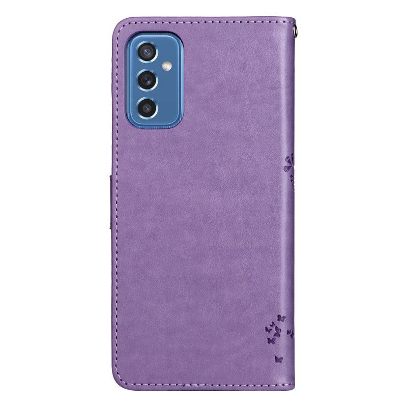 Flip Case voor Samsung Galaxy M52 5G Bloeiende Boom En Kat