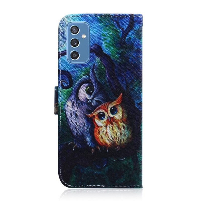 Flip Case voor Samsung Galaxy M52 5G Mysterieuze Uilen