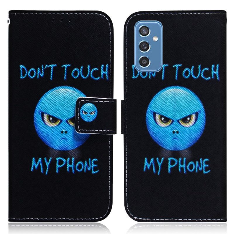 Flip Case voor Samsung Galaxy M52 5G Raak Mijn Telefoon Blauw Niet Aan