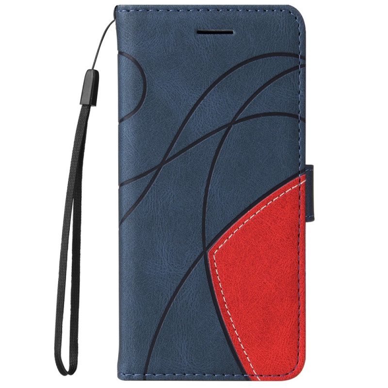 Folio-hoesje voor Samsung Galaxy M52 5G Met Ketting Lanyard Inkt Lijn