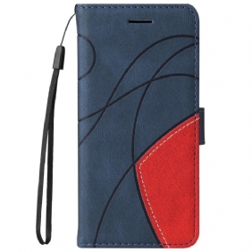 Folio-hoesje voor Samsung Galaxy M52 5G Met Ketting Lanyard Inkt Lijn