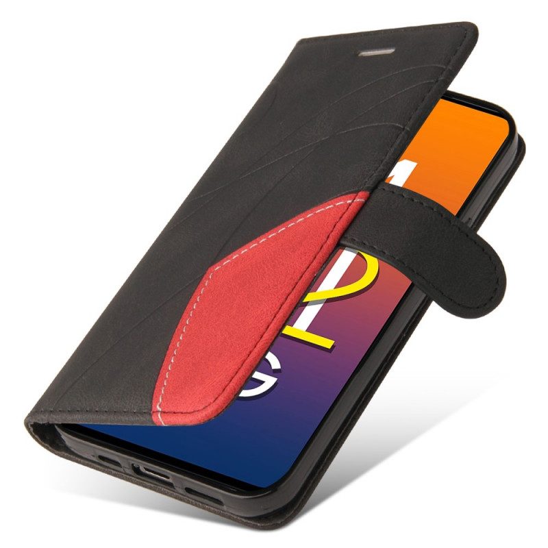 Folio-hoesje voor Samsung Galaxy M52 5G Met Ketting Lanyard Inkt Lijn