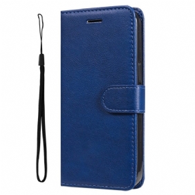 Folio-hoesje voor Samsung Galaxy M52 5G Met Ketting Strappy Mat Leer