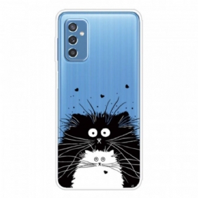 Hoesje voor Samsung Galaxy M52 5G Zwart-witte Katten