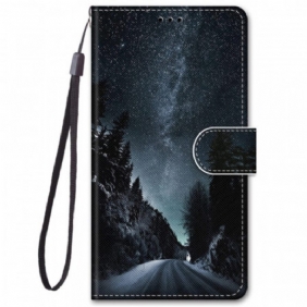 Leren Hoesje voor Samsung Galaxy M52 5G Bergweg