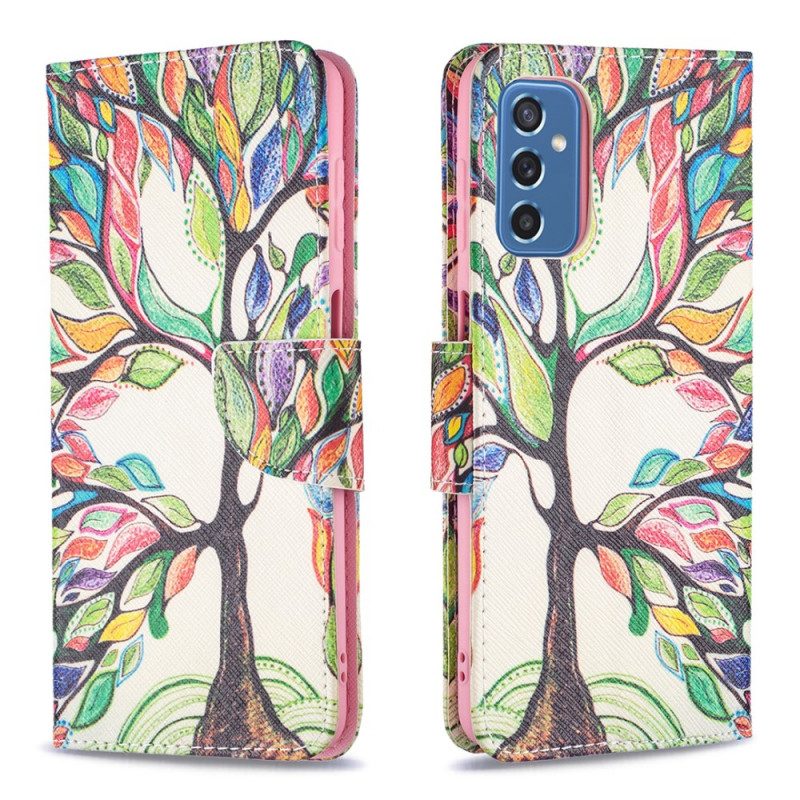 Leren Hoesje voor Samsung Galaxy M52 5G Regenboog Boom