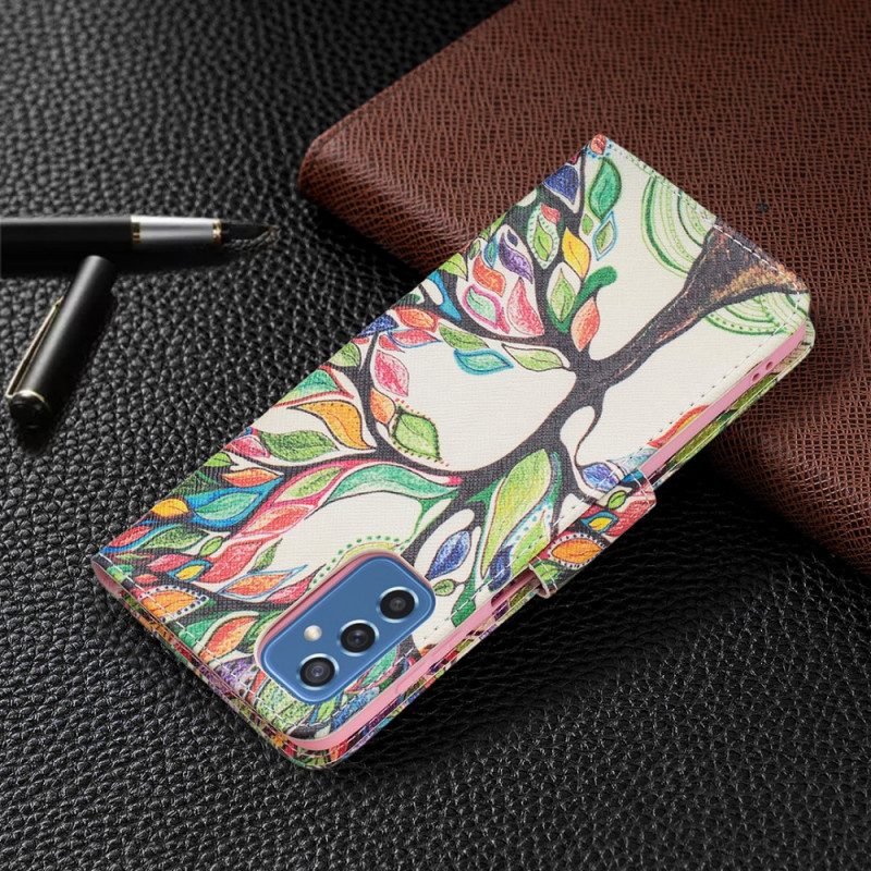 Leren Hoesje voor Samsung Galaxy M52 5G Regenboog Boom