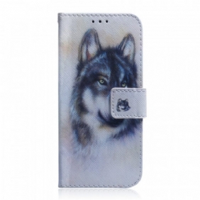 Leren Hoesje voor Samsung Galaxy M52 5G Winterwolf