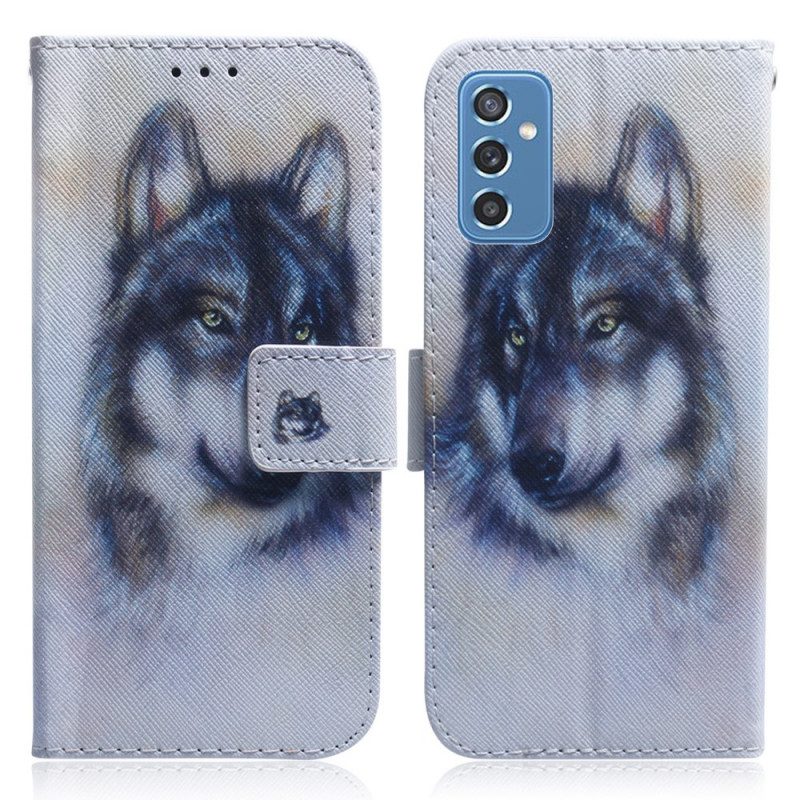 Leren Hoesje voor Samsung Galaxy M52 5G Winterwolf