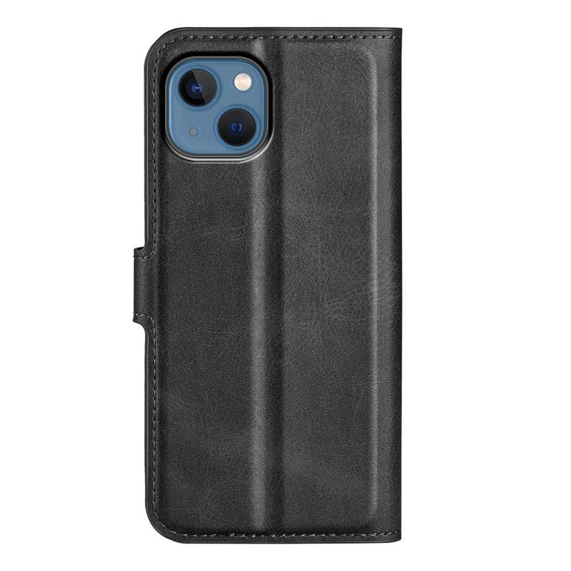 Flip Case voor iPhone 14 Leer Textuur