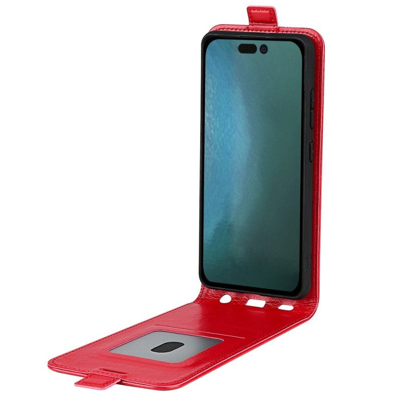 Folio-hoesje voor iPhone 14 Flip Case Verticale Flap Leer Effect