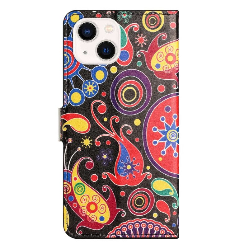 Folio-hoesje voor iPhone 14 Galaxy Patroon