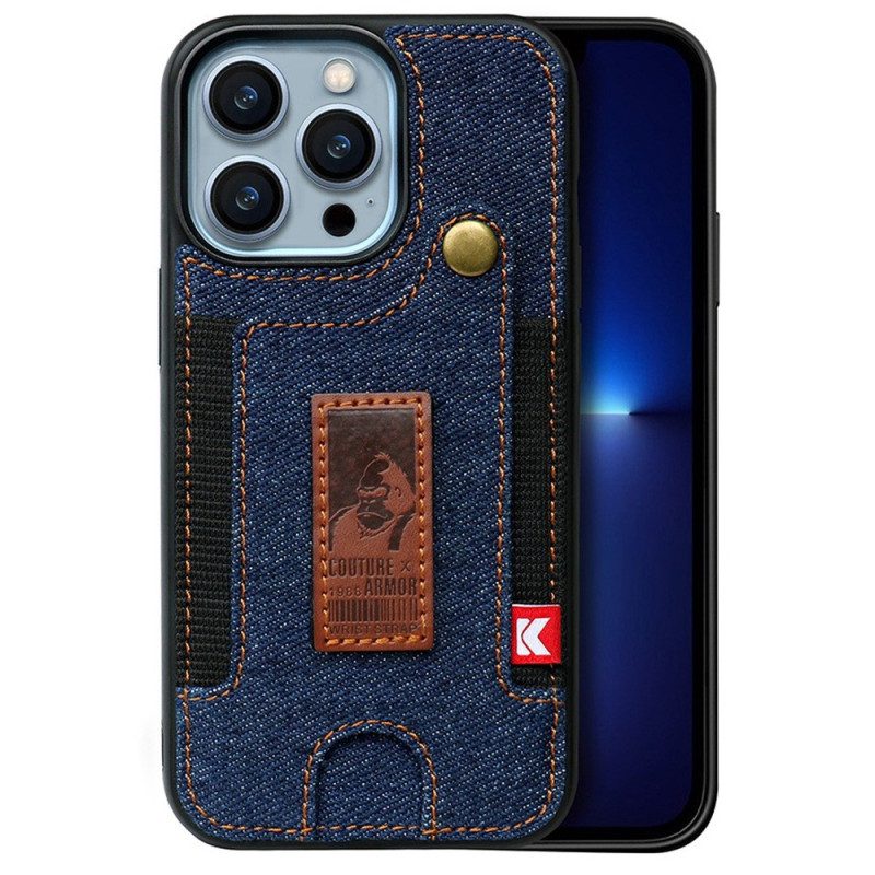 Hoesje voor iPhone 14 Kaarthouder En Jeansriem