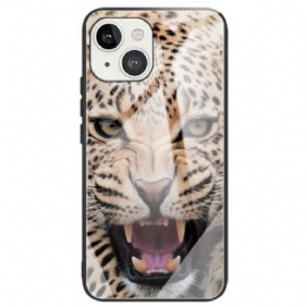 Hoesje voor iPhone 14 Luipaard Gehard Glas