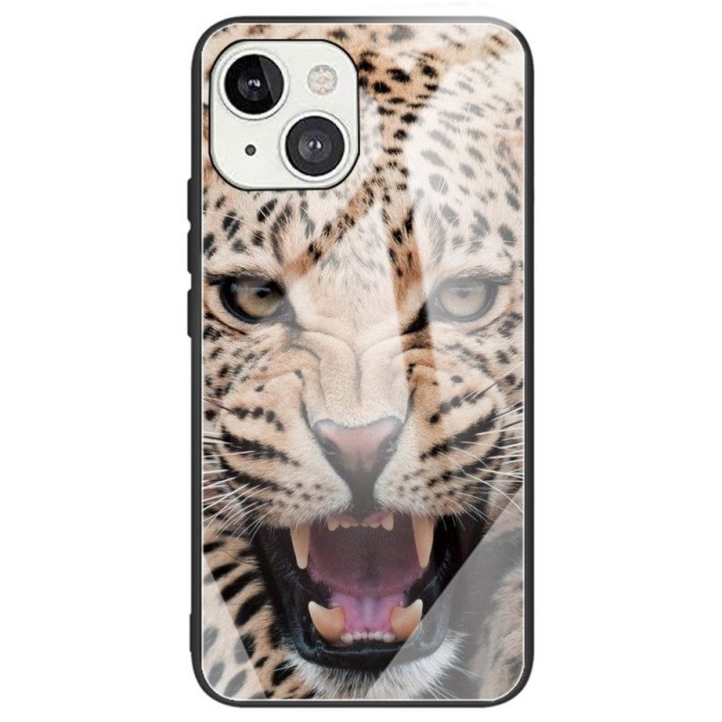 Hoesje voor iPhone 14 Luipaard Gehard Glas