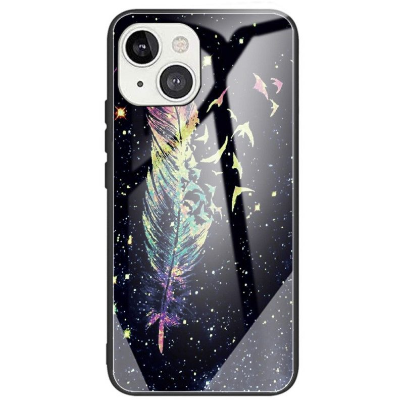 Hoesje voor iPhone 14 Veren Gehard Glas