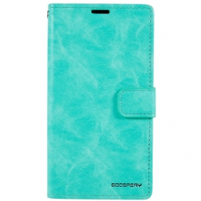 Leren Hoesje voor iPhone 14 Blauwe Maan Mercurius Goospery