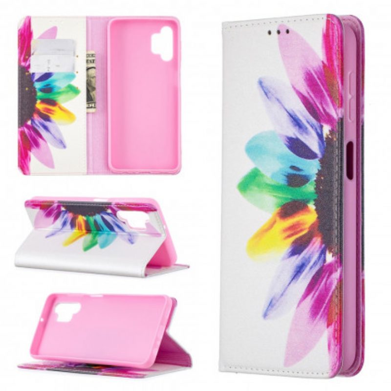 Bescherming Hoesje voor Samsung Galaxy A32 5G Folio-hoesje Waterverf Bloem