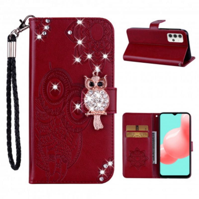 Flip Case voor Samsung Galaxy A32 5G Uil Mandala En Charme