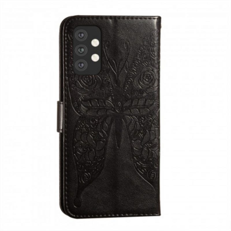 Flip Case voor Samsung Galaxy A32 5G Vlinders Bloemenpatroon