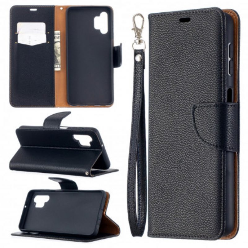 Folio-hoesje voor Samsung Galaxy A32 5G Flip Case Lychee Rabat Schuin