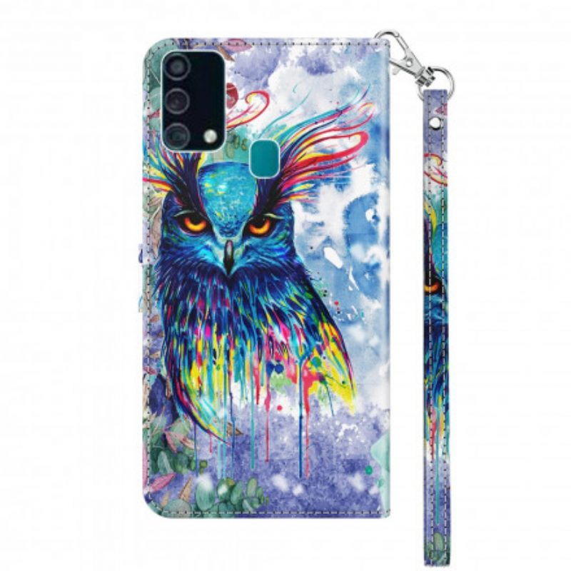 Folio-hoesje voor Samsung Galaxy A32 5G Lichte Vlek Vogel Aquarel