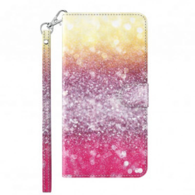 Folio-hoesje voor Samsung Galaxy A32 5G Lichtvlek Glitter Magenta