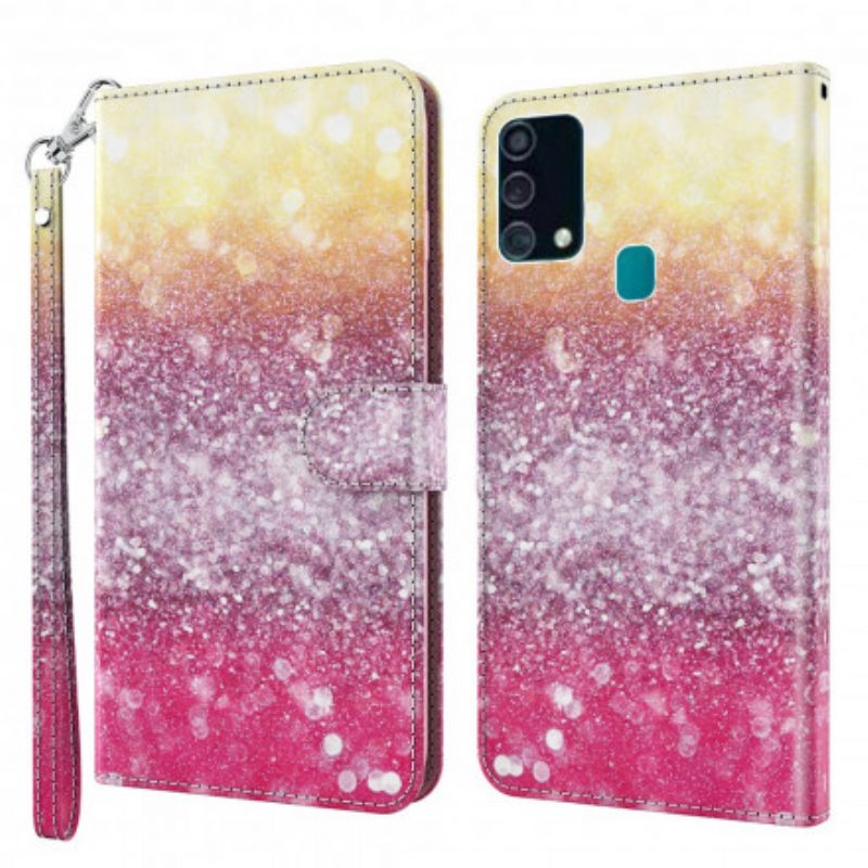 Folio-hoesje voor Samsung Galaxy A32 5G Lichtvlek Glitter Magenta