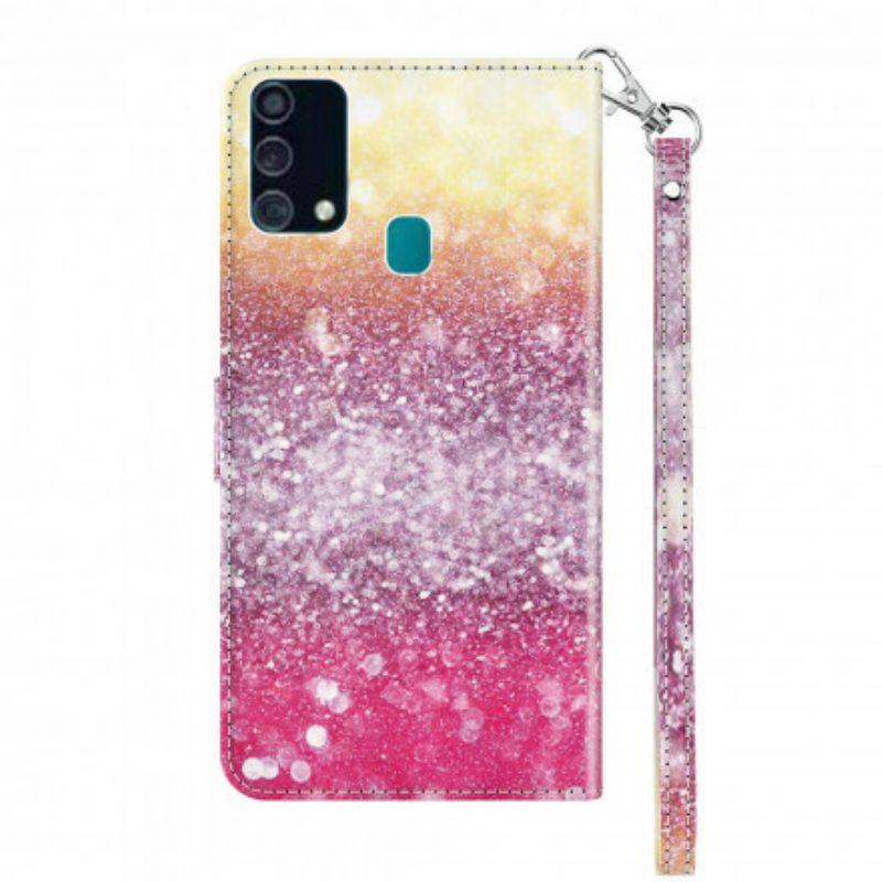 Folio-hoesje voor Samsung Galaxy A32 5G Lichtvlek Glitter Magenta