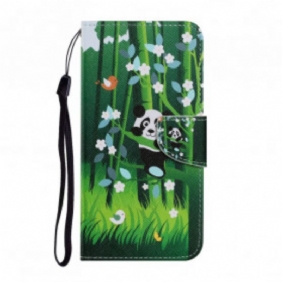 Folio-hoesje voor Samsung Galaxy A32 5G Panda Wandeling