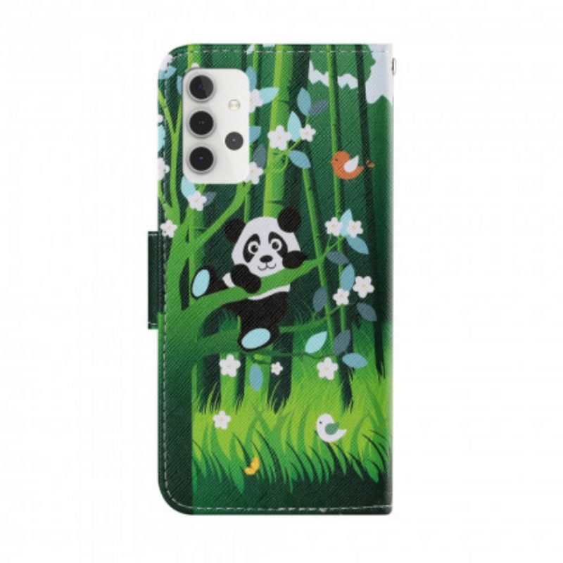 Folio-hoesje voor Samsung Galaxy A32 5G Panda Wandeling